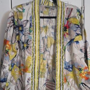 Chico's Vibrant Floral Open Blazer